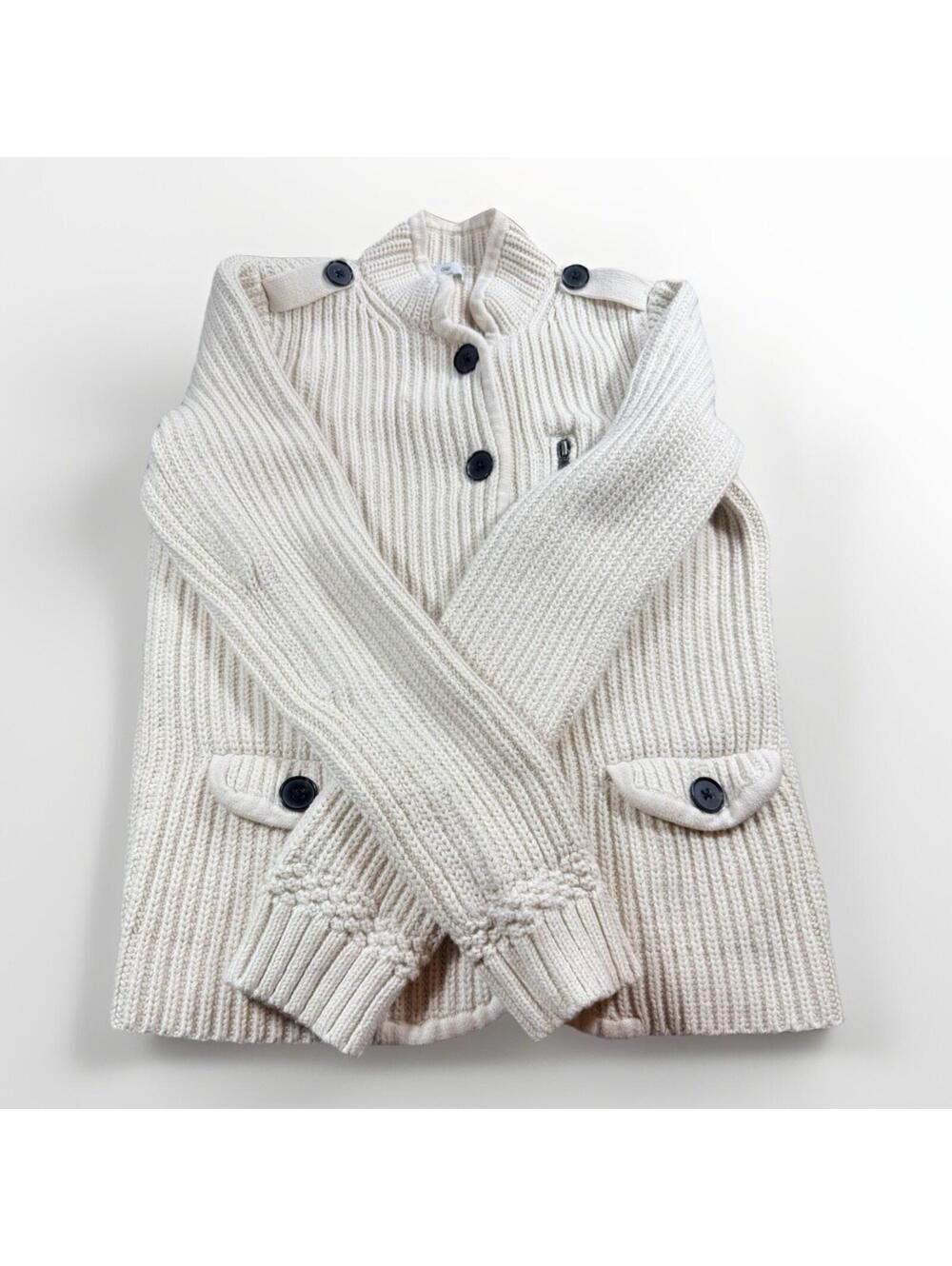 GAP Cream Ribbed Button-Up Sweater Jacket - Picture 5 of 9